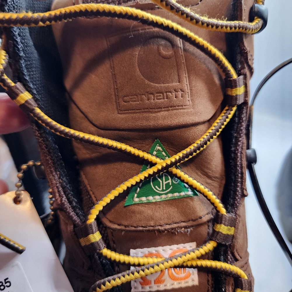 Carhartt Men's Brown Boot Insulated Steel toe 8.5D Leather Slip Resistant NIB - Picture 14 of 16